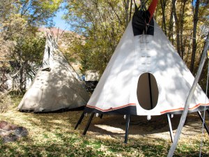 The train ride took us through all the boring, non-animal parts of the zoo. Why are they showing us teepees?