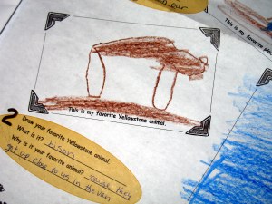 DCS00138 288 Anna wanted to be a Junior Ranger, and her drawing of a buffalo was so cute I had to take a picture.