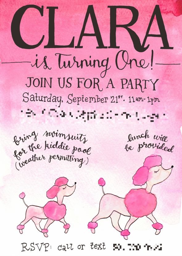 My friend Kimberlee's daughter had a pink poodle-themed first birthday party.